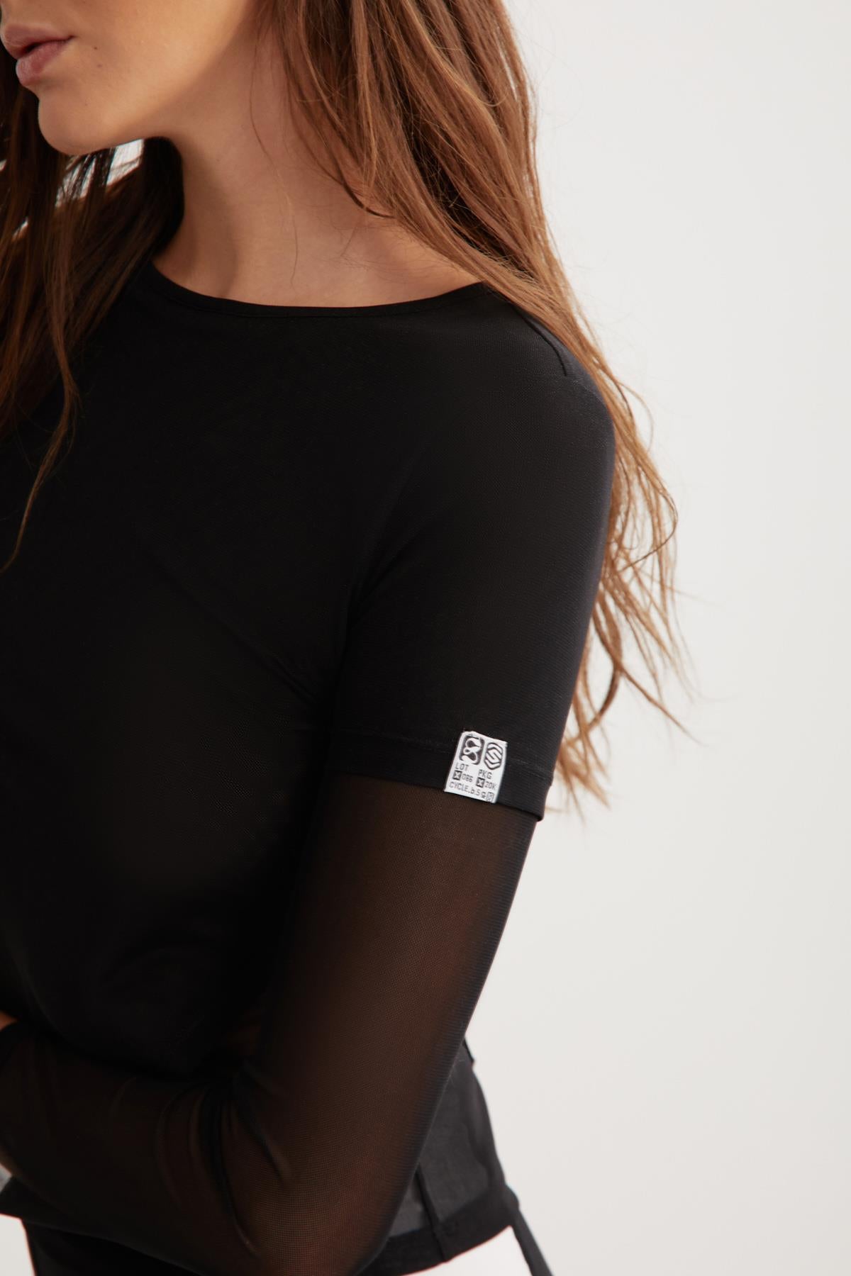 MAURICE Damen Mesh Asymmetrische Bluse