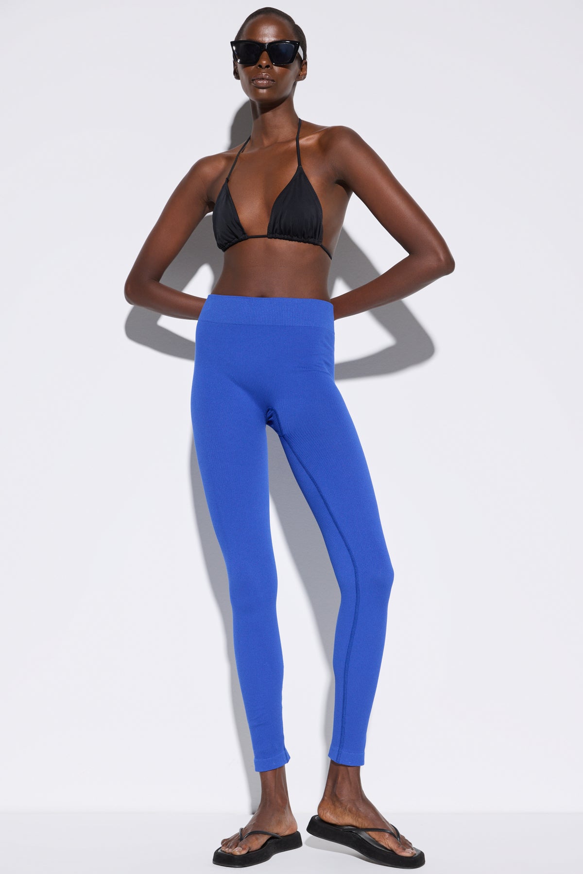 Nahtlose Leggings aus Rippstrick