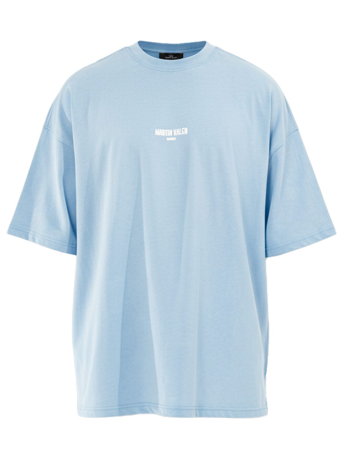 Blaues Designer-Print Oversize-T-Shirt