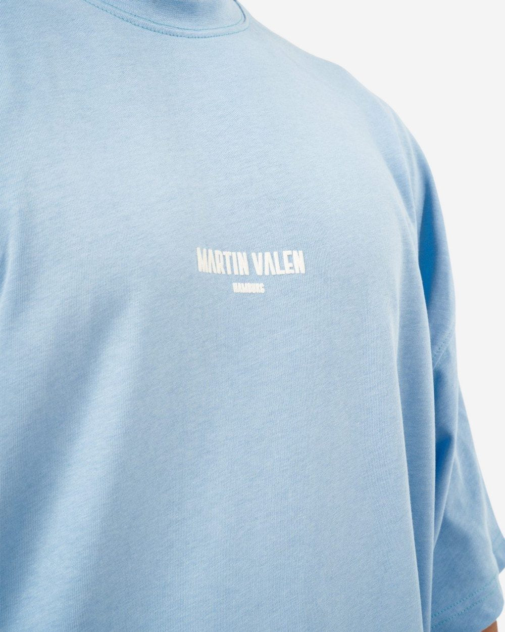 Blaues Designer-Print Oversize-T-Shirt