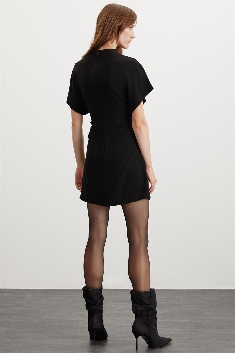 GRIMELANGE MAXINE Damen Drapiertes Minikleid Schwarz