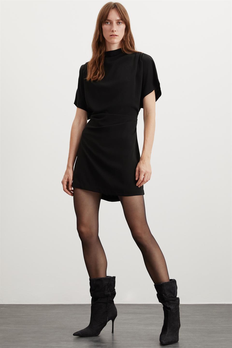 GRIMELANGE MAXINE Damen Drapiertes Minikleid Schwarz