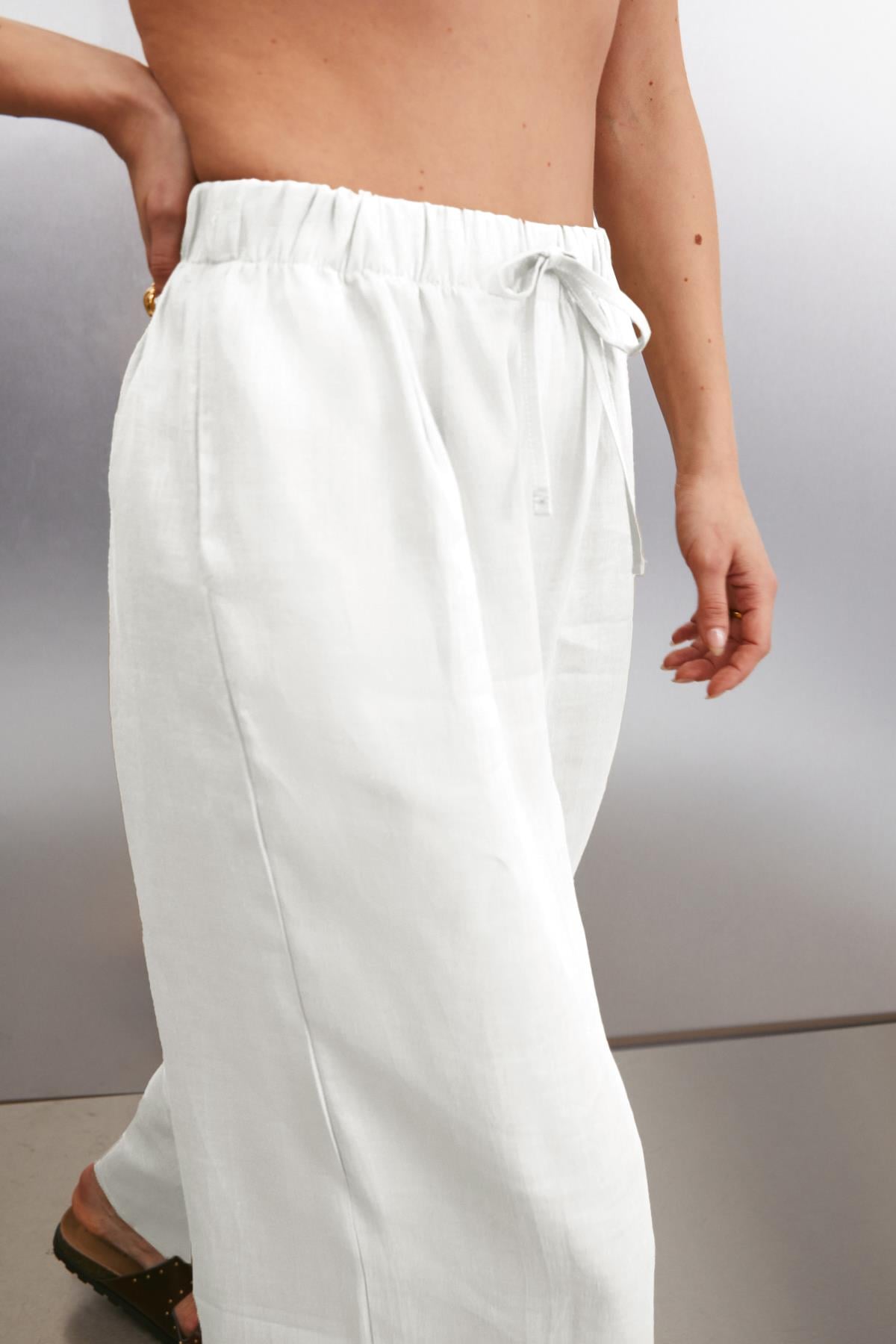 ETHIQUET MELANTHA Damen Leinenhose Weiß