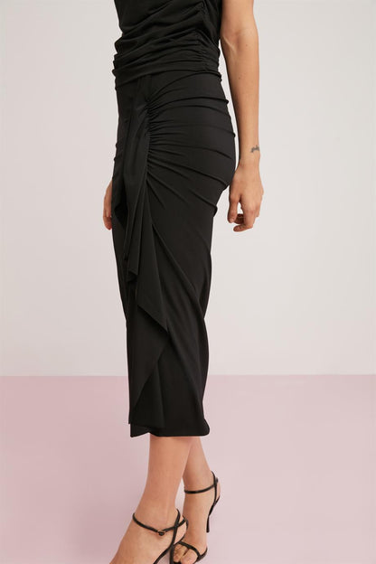 MELINDA Strick Drapierter Bleistiftrock