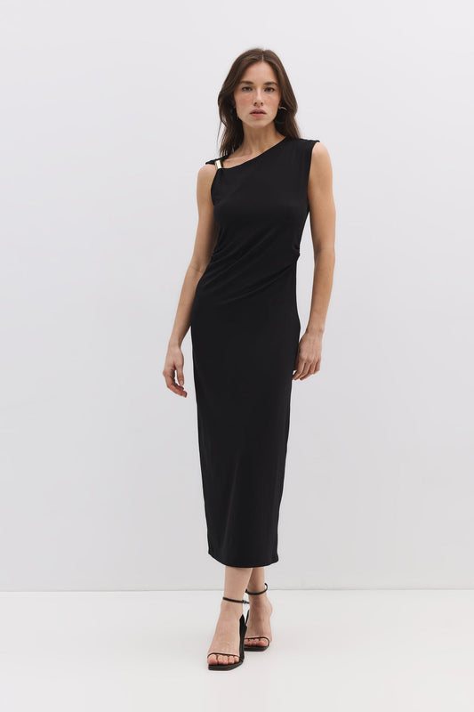 Ärmelloses Kleid mit asymmetrischem Ausschnitt