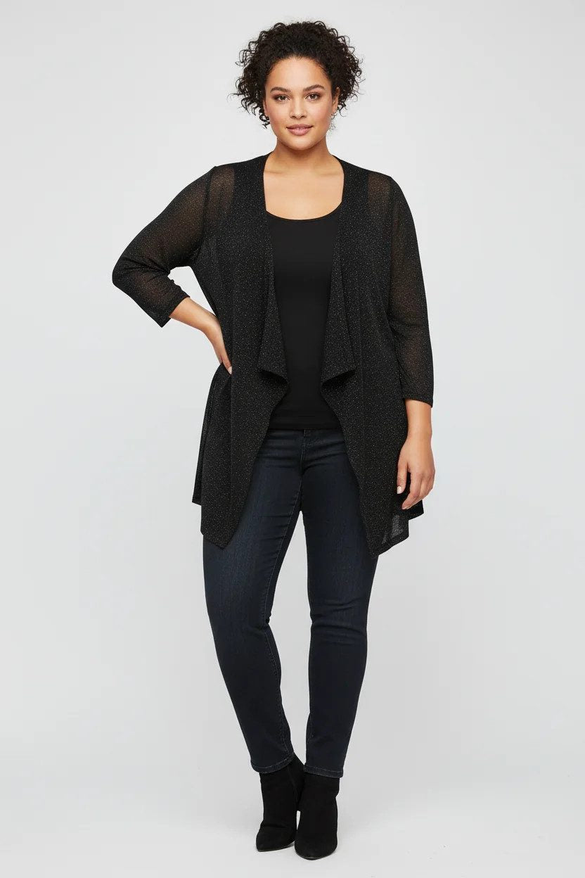 Glitzer-Strickjacke