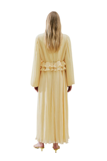 MILA Plissiertes Lagenkleid, Schwarz
