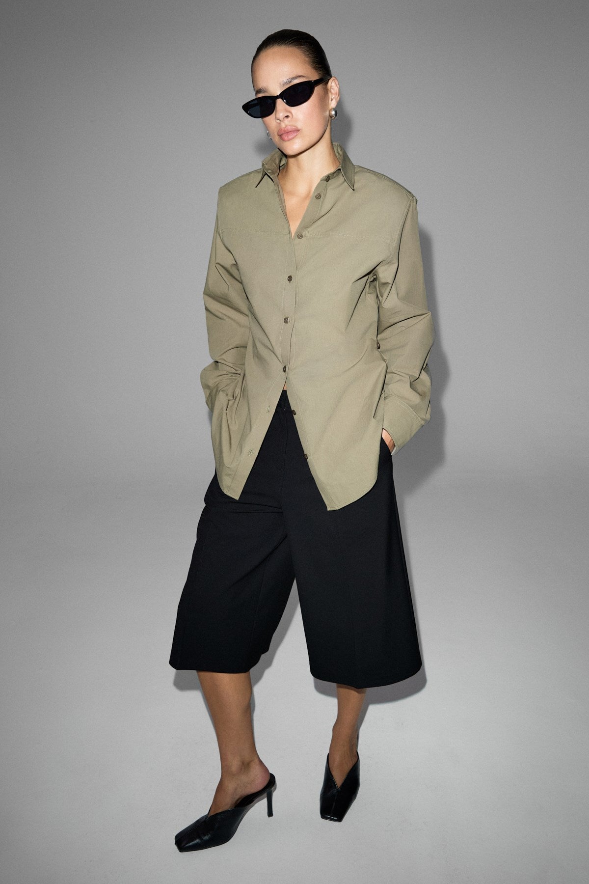 GRIMELANGE MILAGRO Damen verstellbares Hemd Khaki