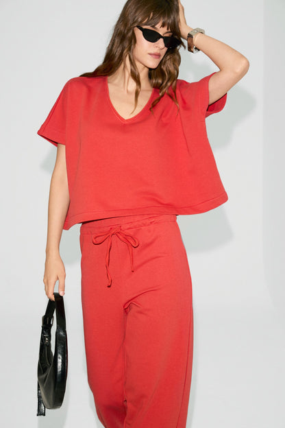 Milane Damen V-Ausschnitt Loungewear Set