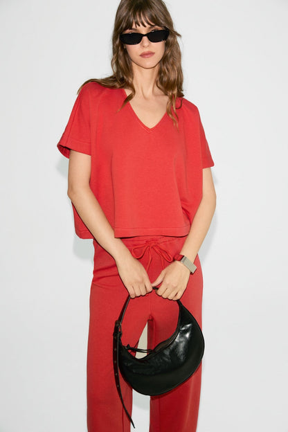 Milane Damen V-Ausschnitt Loungewear Set