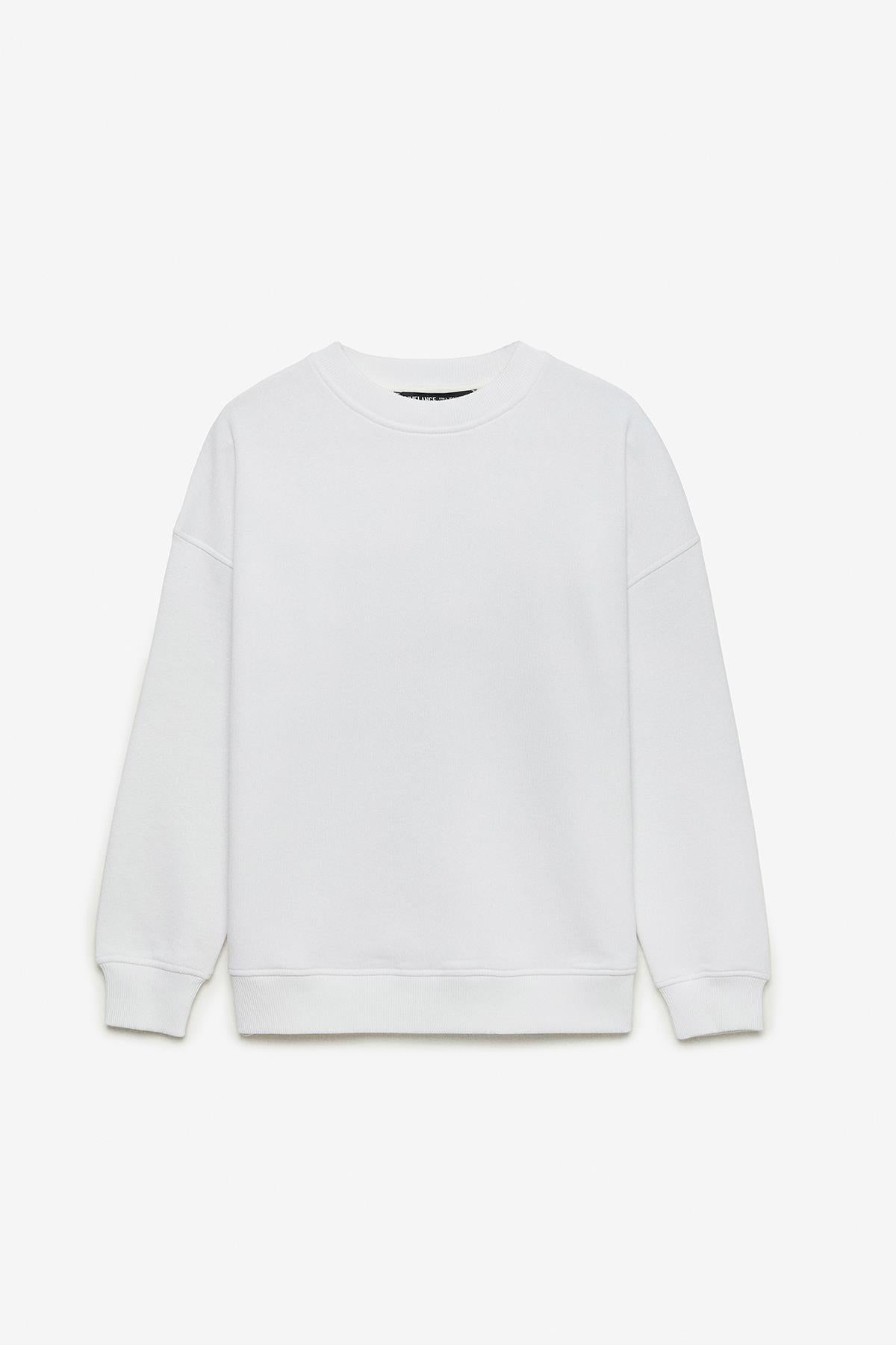 ETHIQUET MIMI Damen Rundhals-Sweatshirt Weiß