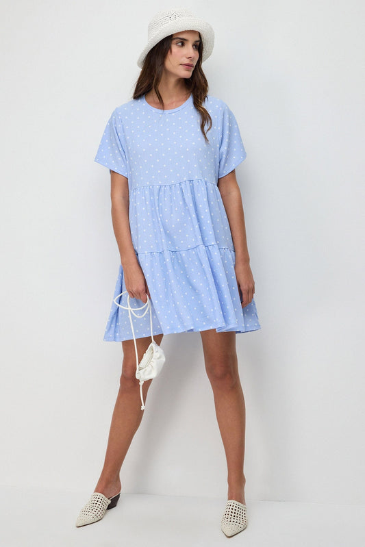Ausgestelltes, kurzärmeliges Minikleid