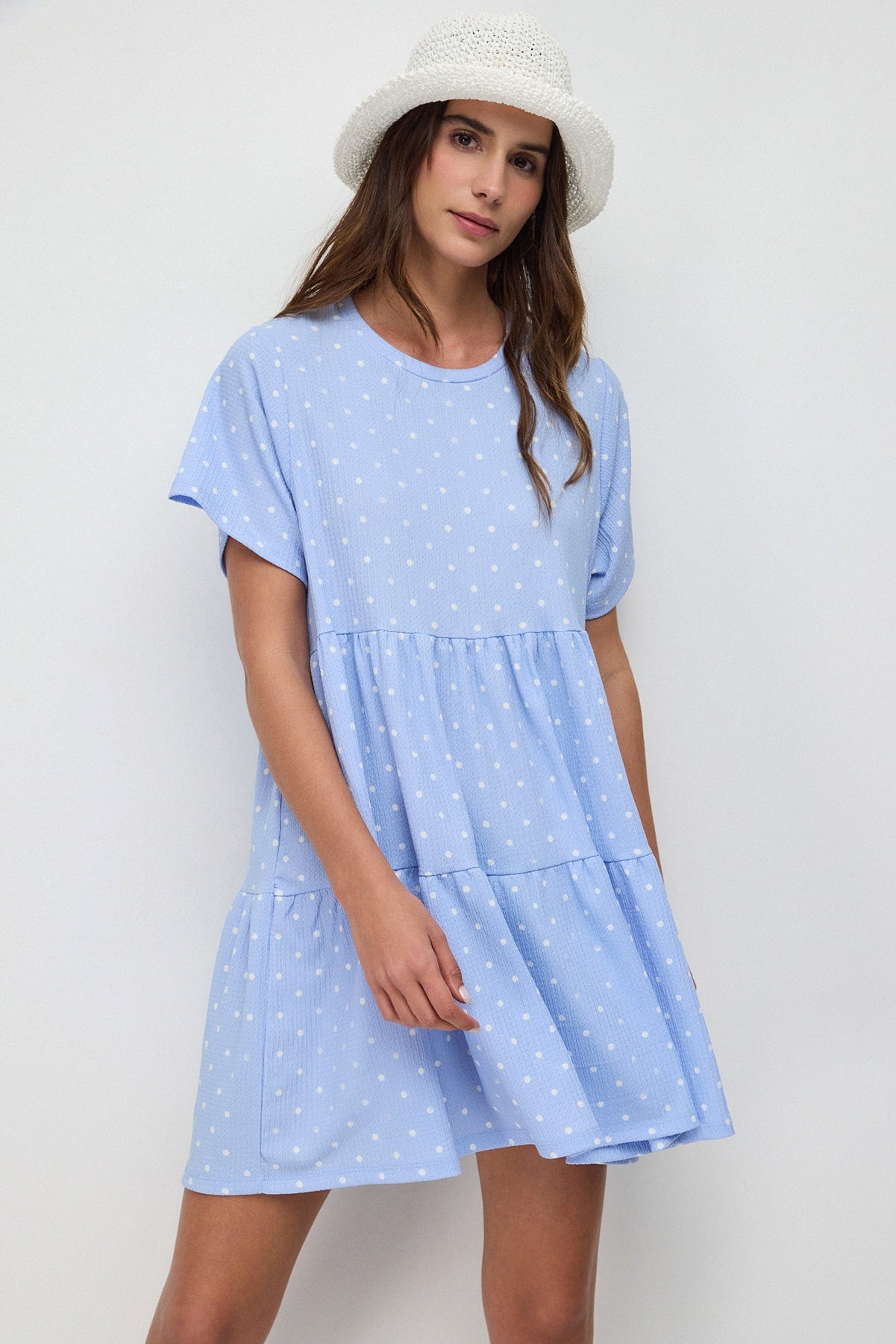 Ausgestelltes, kurzärmeliges Minikleid