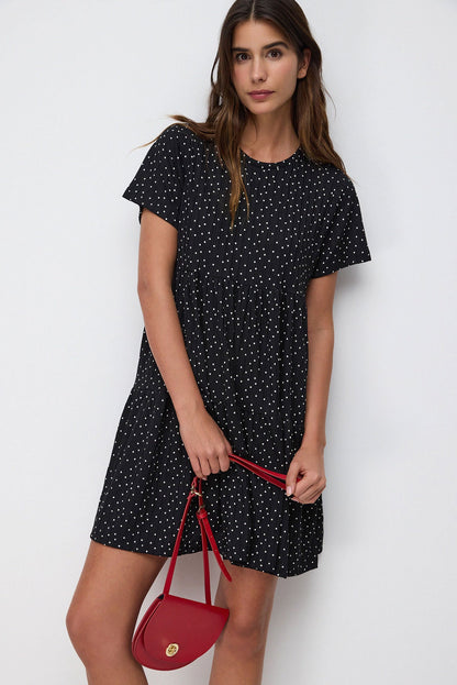 Ausgestelltes, kurzärmeliges Minikleid