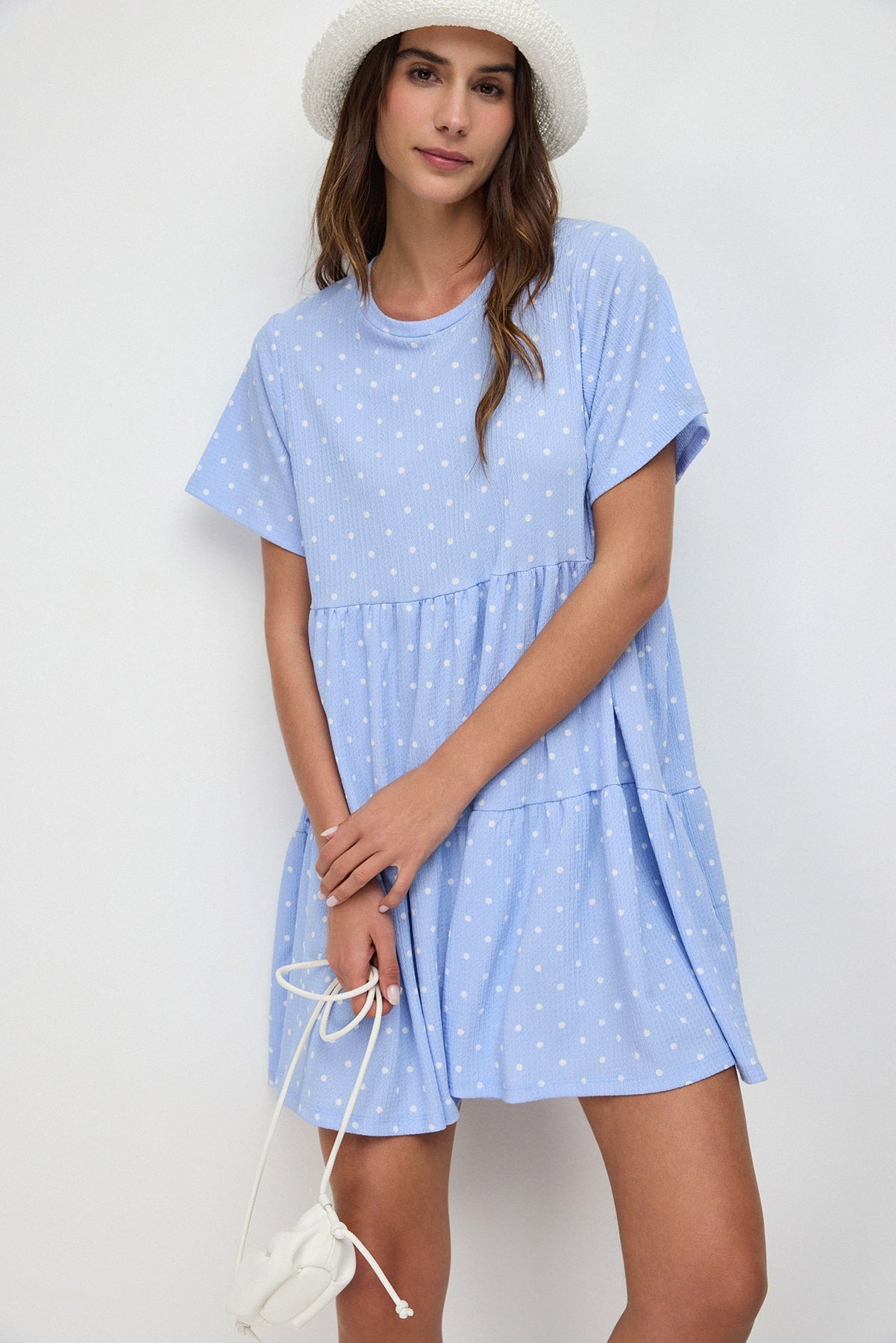 Ausgestelltes, kurzärmeliges Minikleid