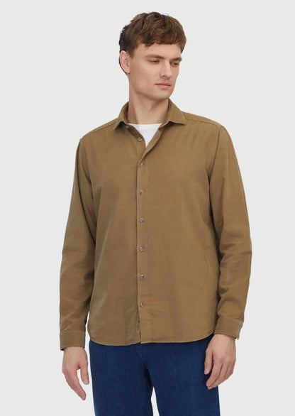 Lässiges Hemd aus 100 % Baumwolle mit schlichter Mink-Webart