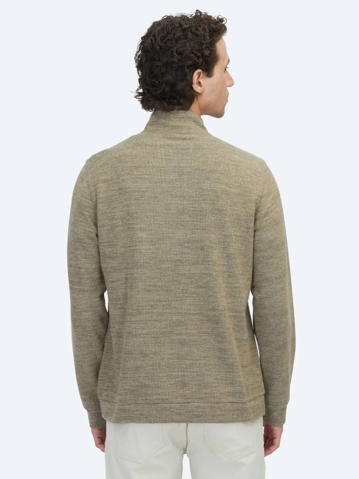 Gestreifter Rollkragenpullover aus Velours