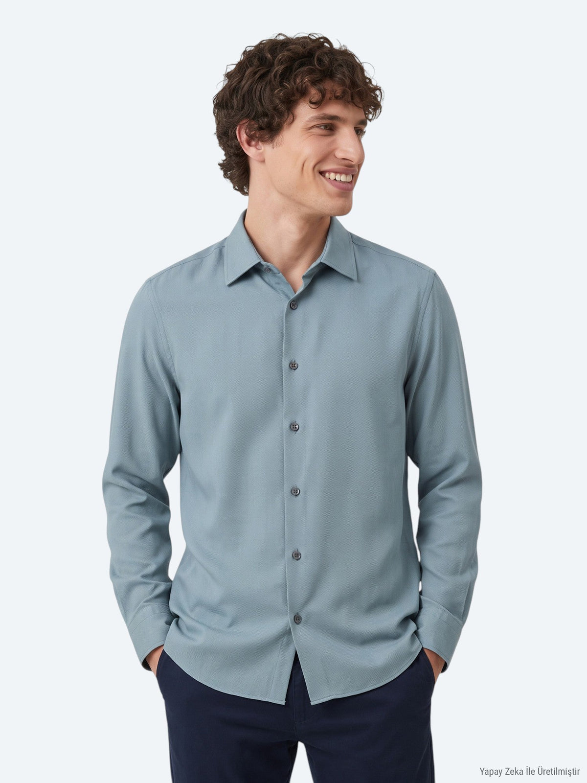 Mint Regular Fit Weben Freizeithemd