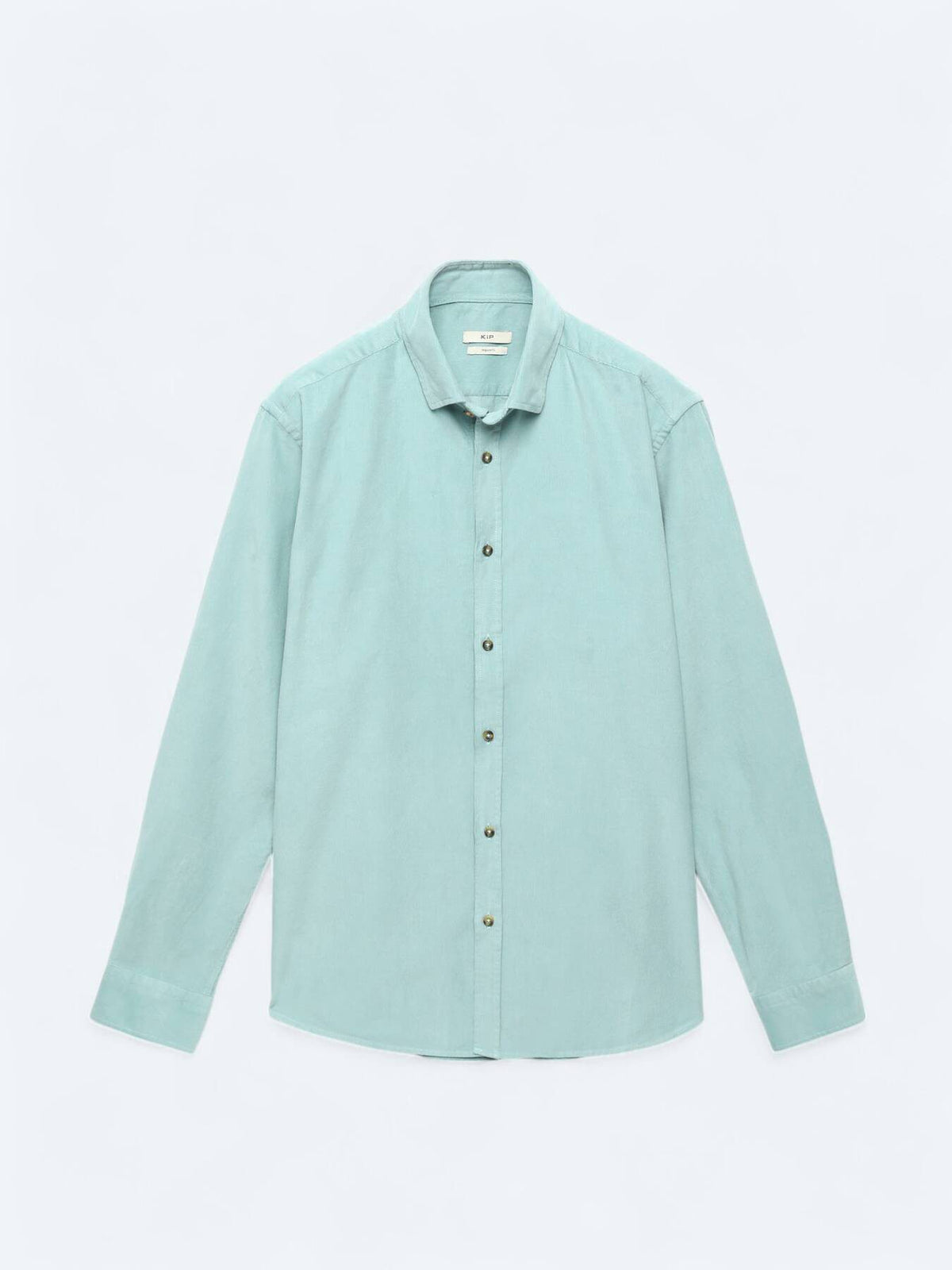Minzfarbendes Ripp-Shirt aus Baumwolle