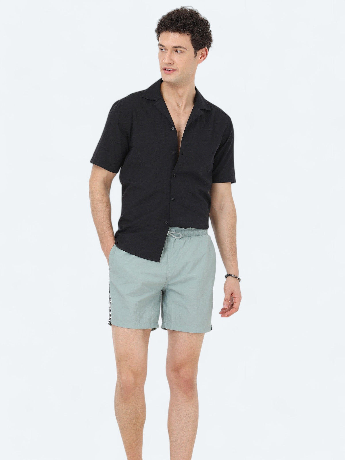KİP Gemusterte Shorts Nane yeşili