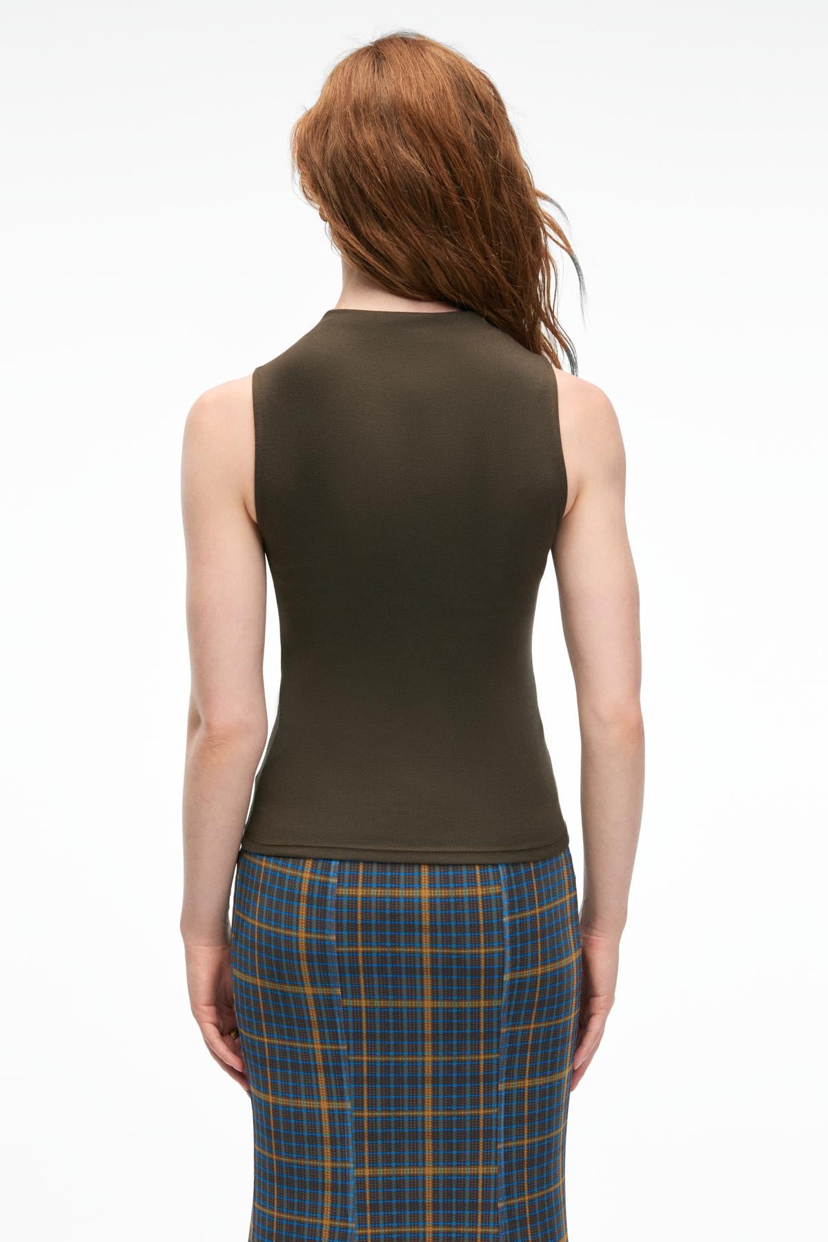 GRIMELANGE MIRUVA Damen Neckholder-Bluse Dunkelbraun