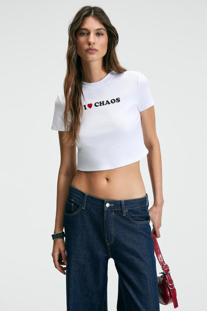 MISTERNA Crop T-Shirt bedruckt