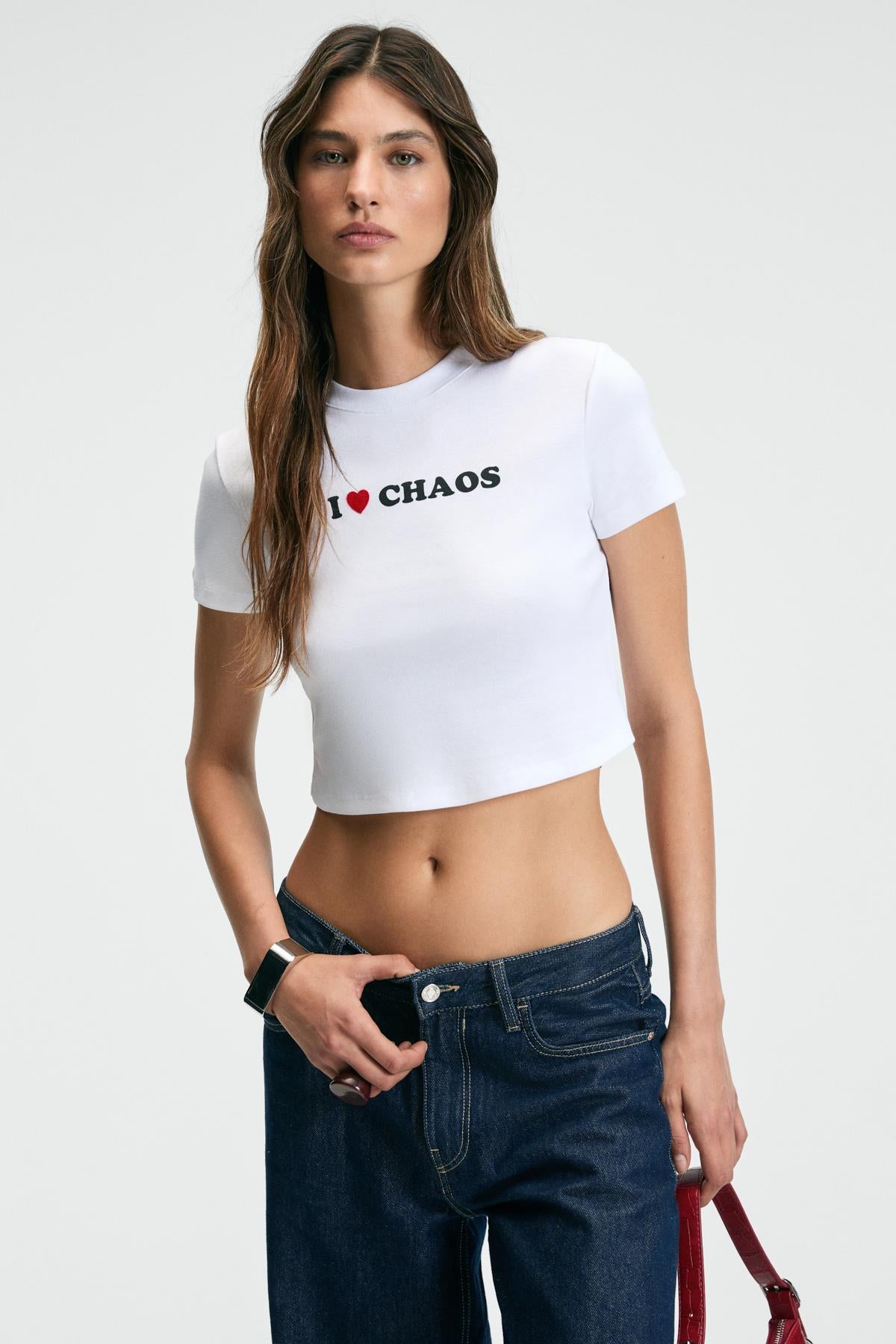 MISTERNA Crop T-Shirt bedruckt