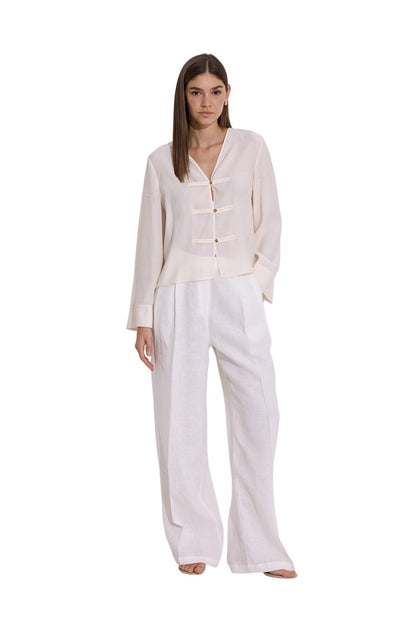 Modalbluse mit weiten Ärmeln, Ecru
