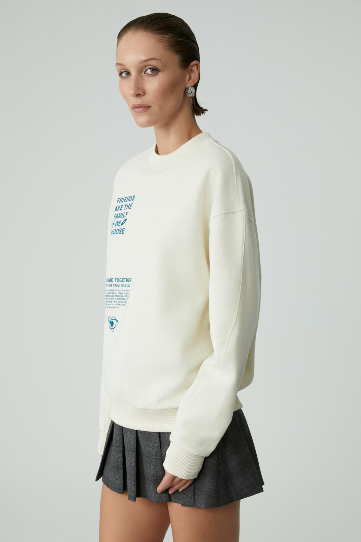 ETHIQUET MODELITA Damen Sweatshirt bedruckt Ecru