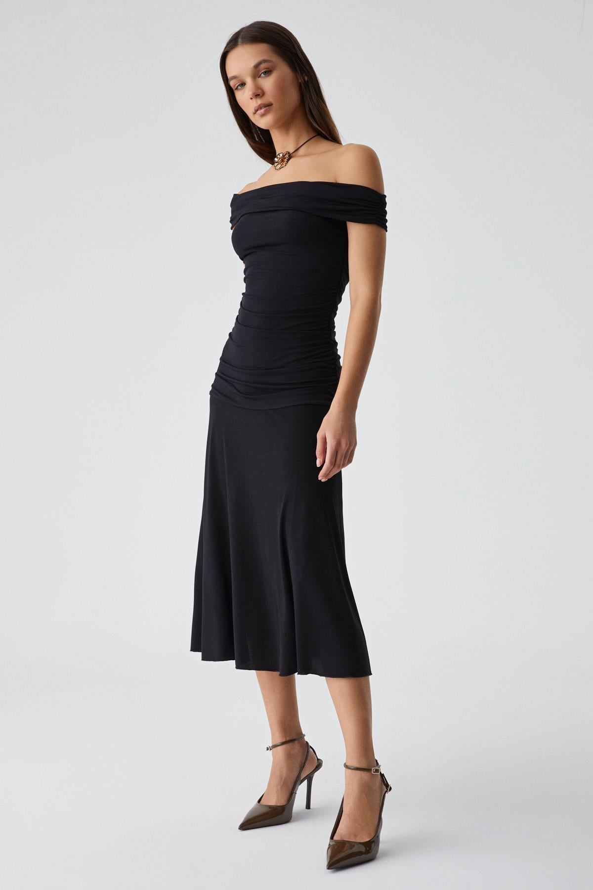 MONSSUA Damen Off-Shoulder Kleid