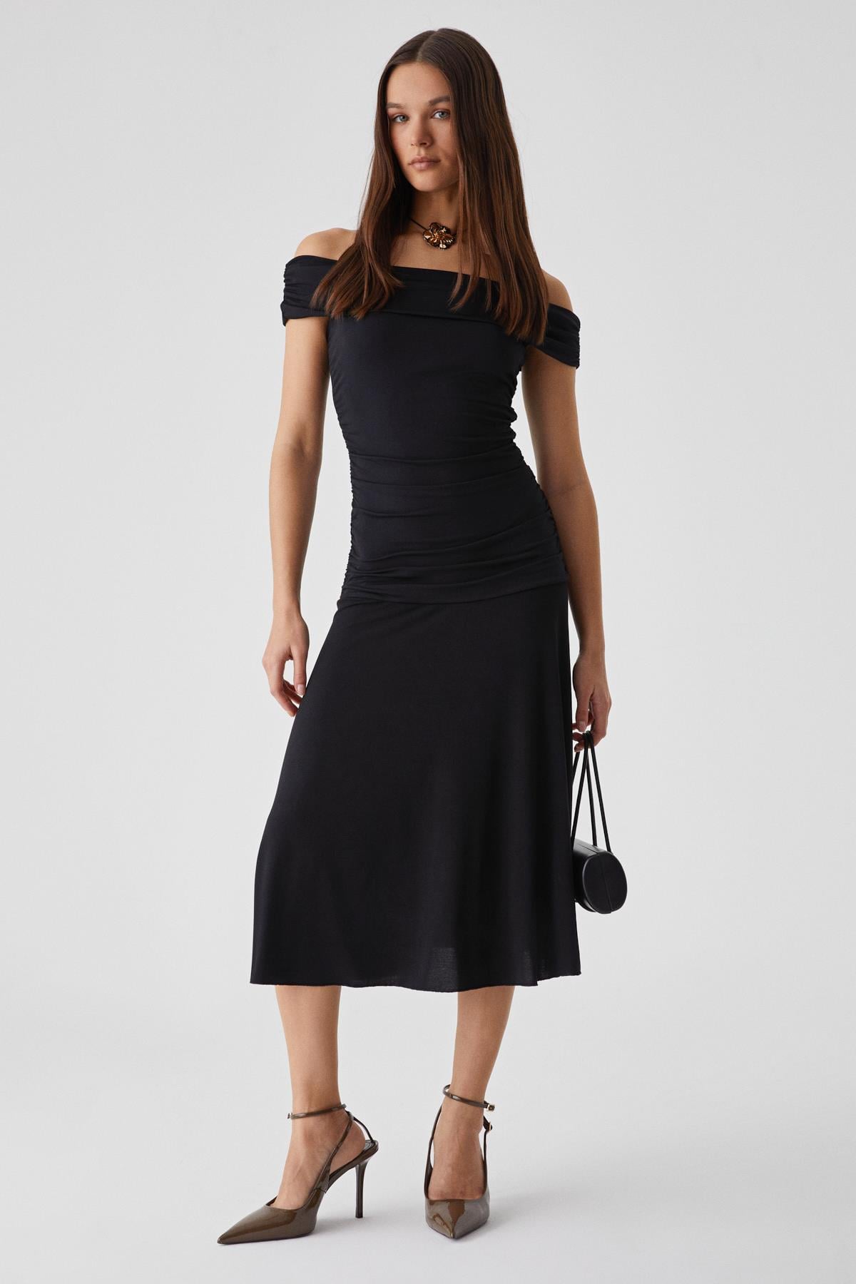 MONSSUA Damen Off-Shoulder Kleid