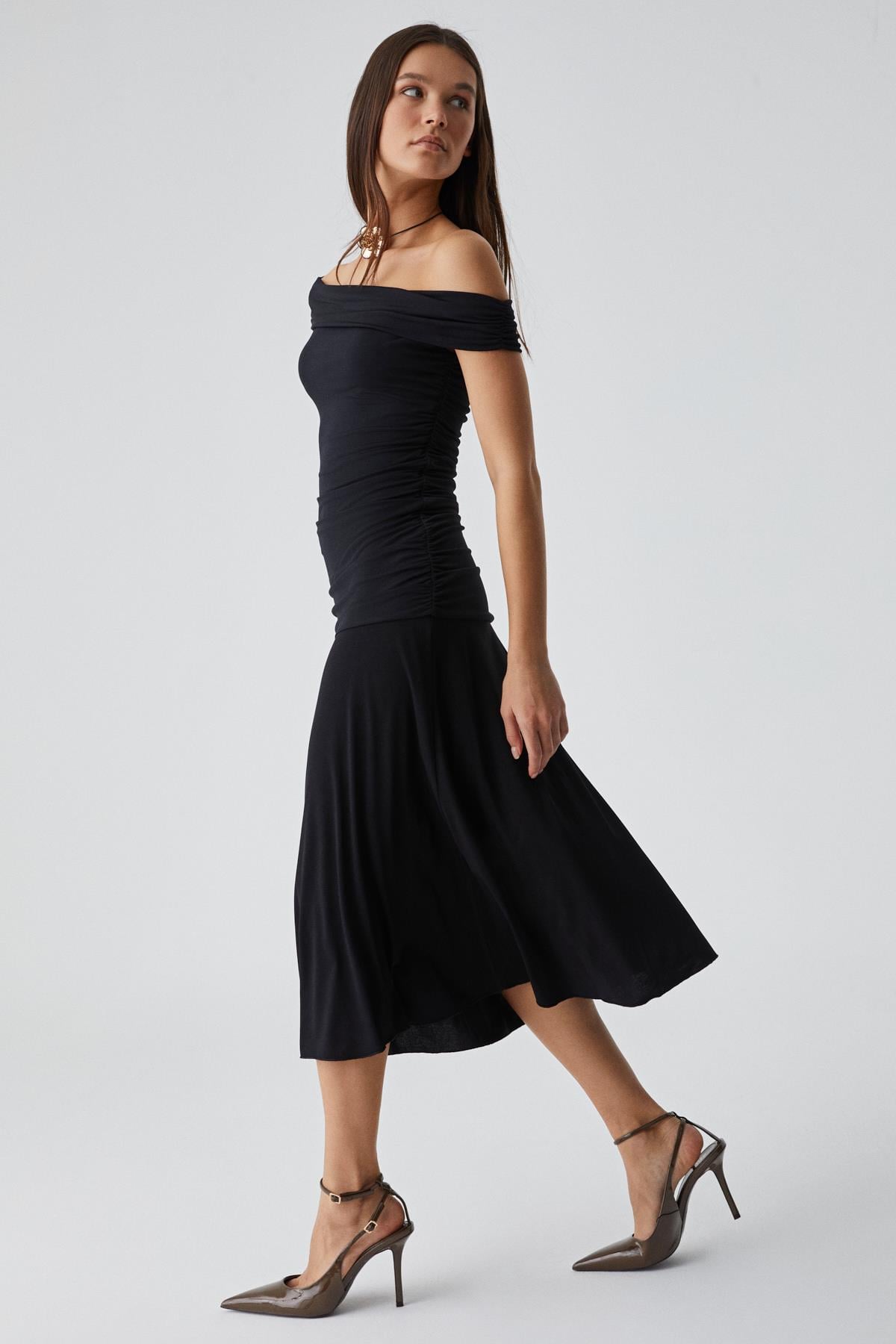 MONSSUA Damen Off-Shoulder Kleid