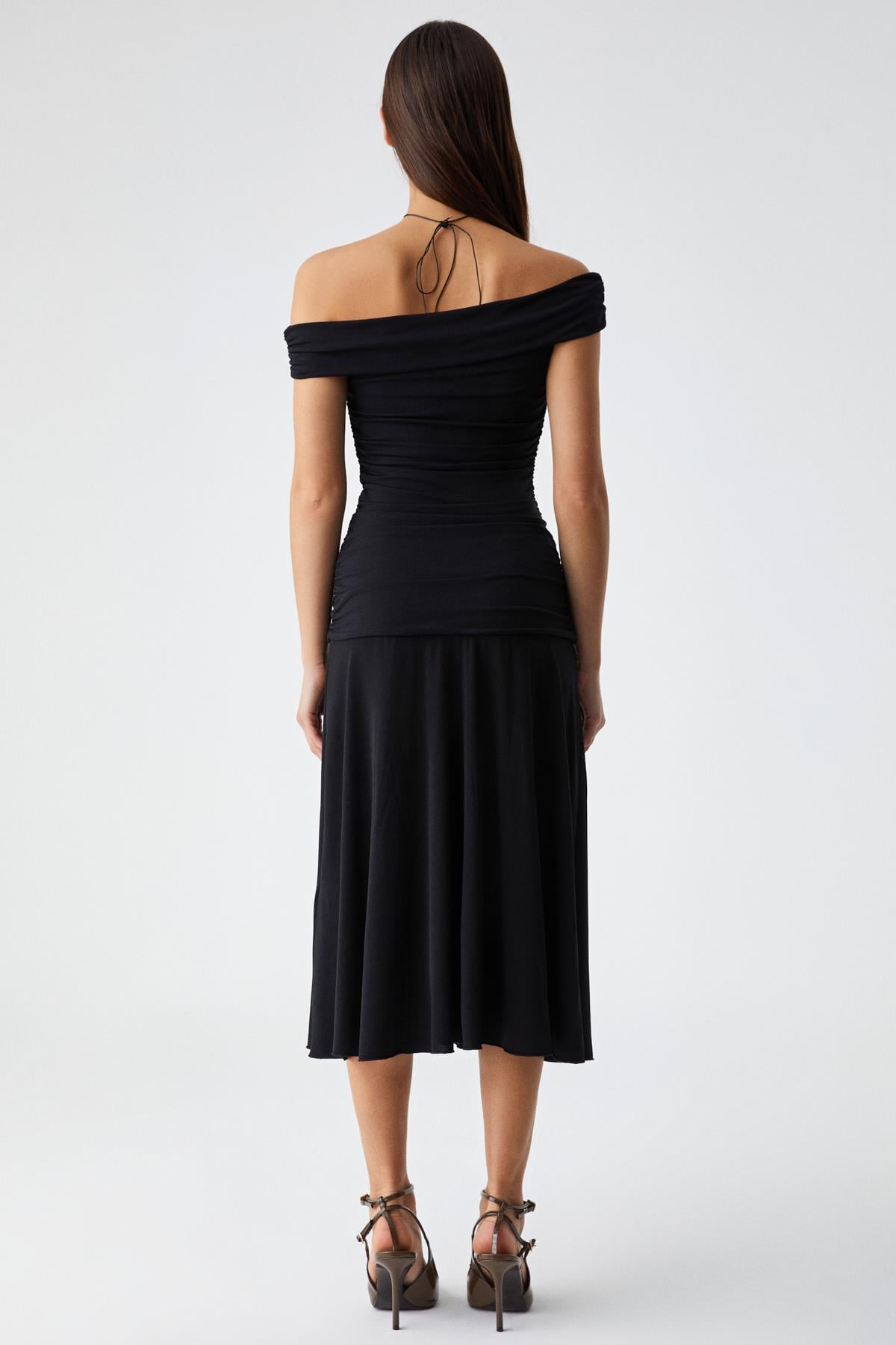 MONSSUA Damen Off-Shoulder Kleid