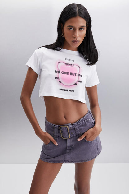 MORAN Damen 100% Baumwoll T-Shirt