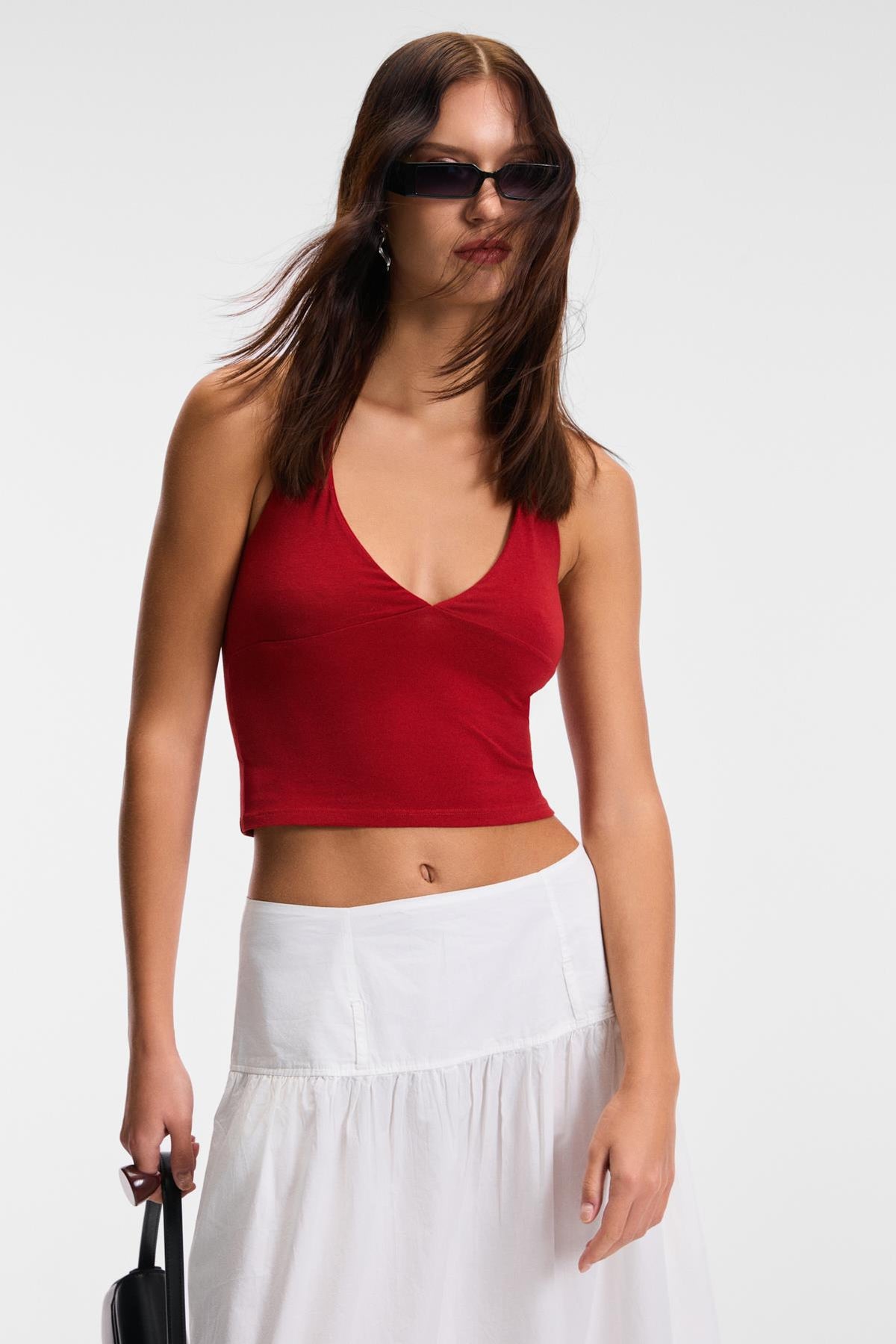 GRIMELANGE MORIENNE Damen Neckholder Top Rot