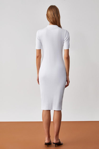 MOUNTYA Damen Slim Hemdkragenkleid