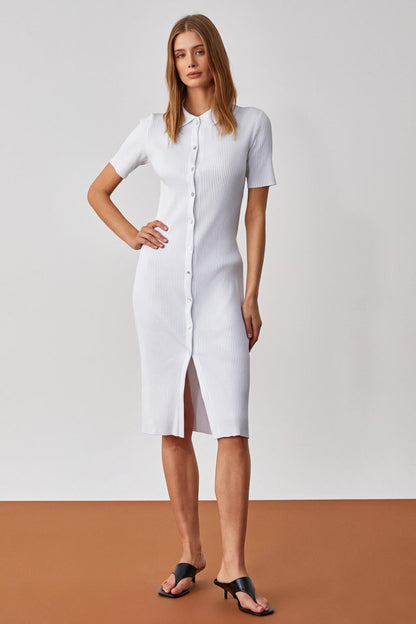 MOUNTYA Damen Slim Hemdkragenkleid