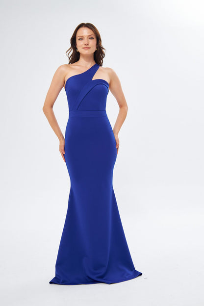 Maxikleid mit asymmetrischem Ausschnitt