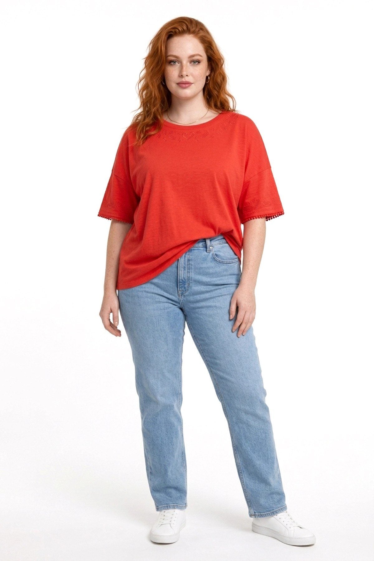 Besticktes Crew-Neck T-Shirt