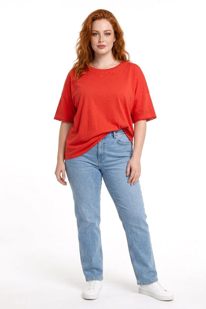 Besticktes Crew-Neck T-Shirt