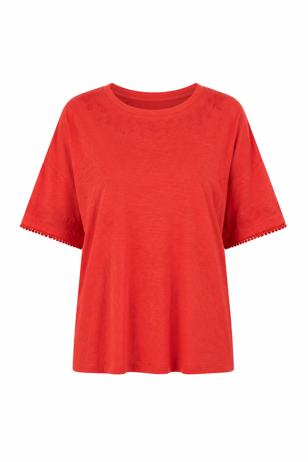 Besticktes Crew-Neck T-Shirt