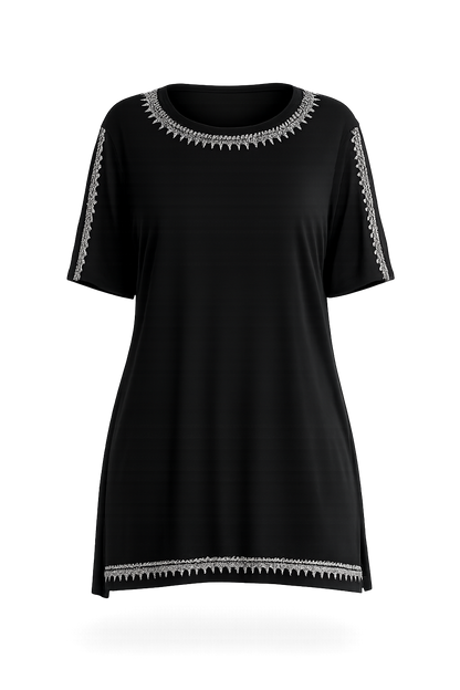 Bestickte Bluse mit Details