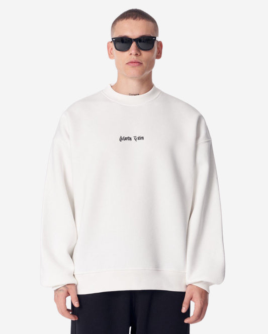 Besticktes Mandala Weißes Oversize-Sweatshirt