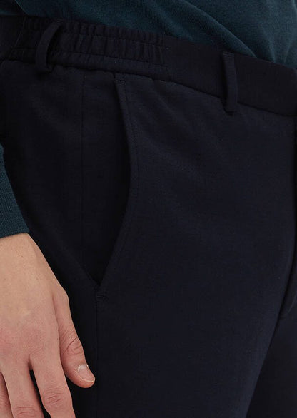 Marineblaue Strickhose, modern, Wolle-Mix