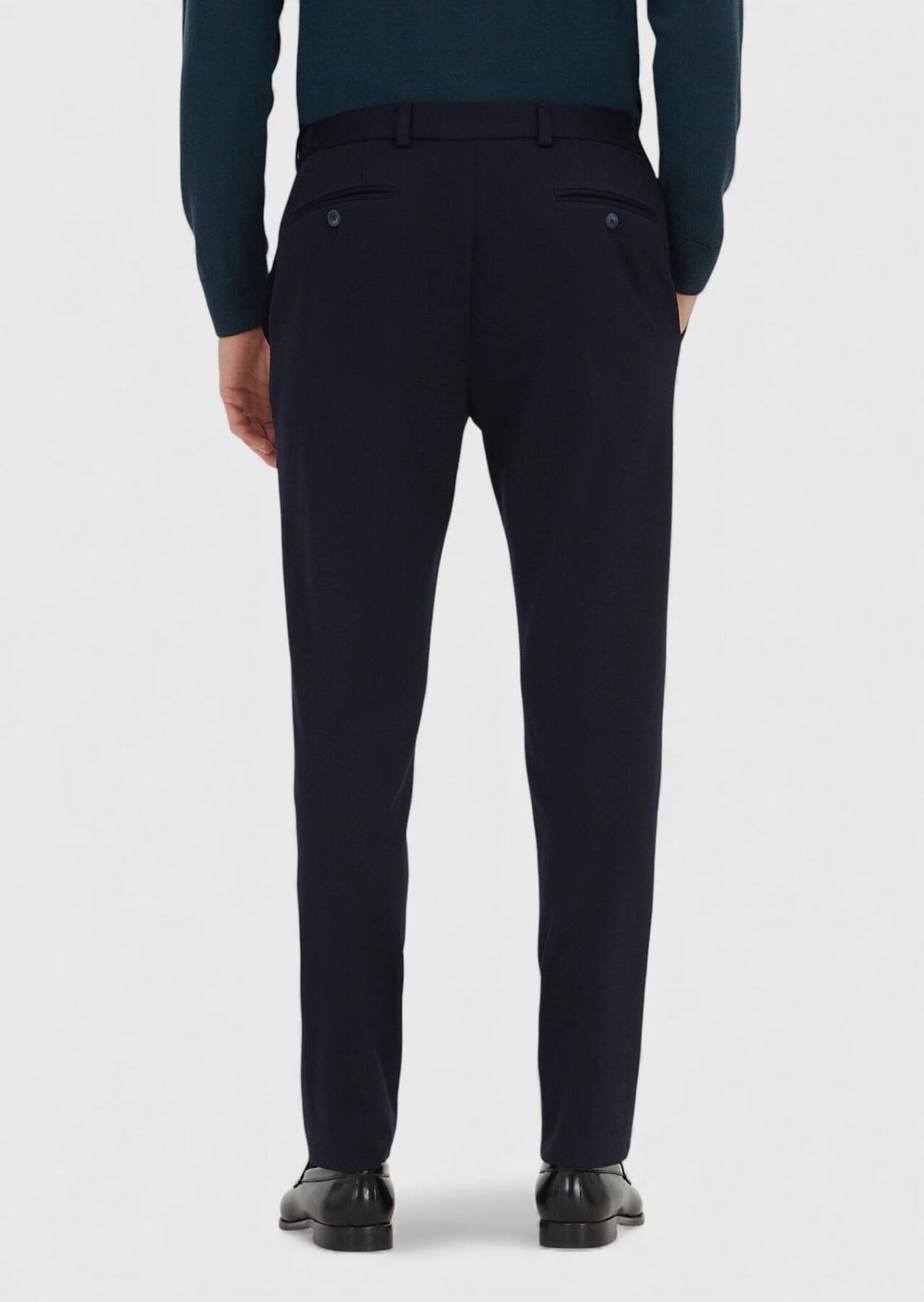 Marineblaue Strickhose, modern, Wolle-Mix