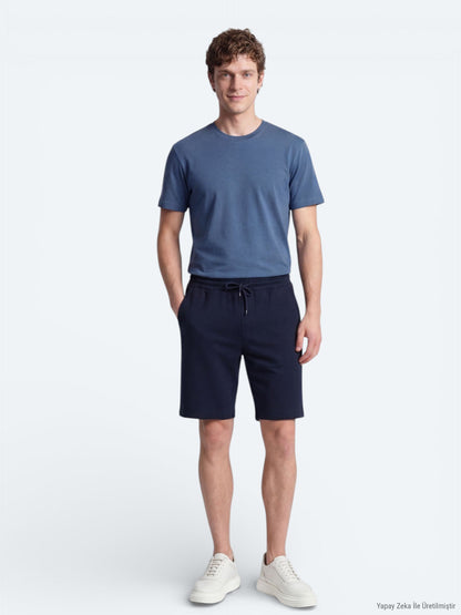 Gestrickte Jogging-Fit Sport-Shorts