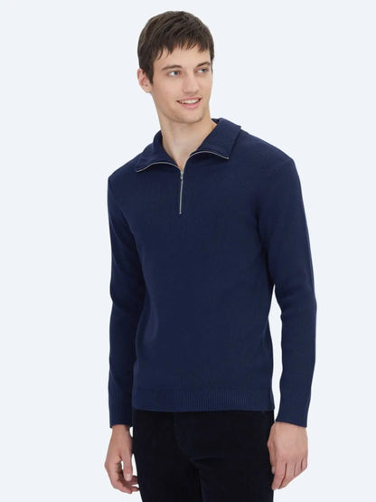 Marineblauer Strickpullover