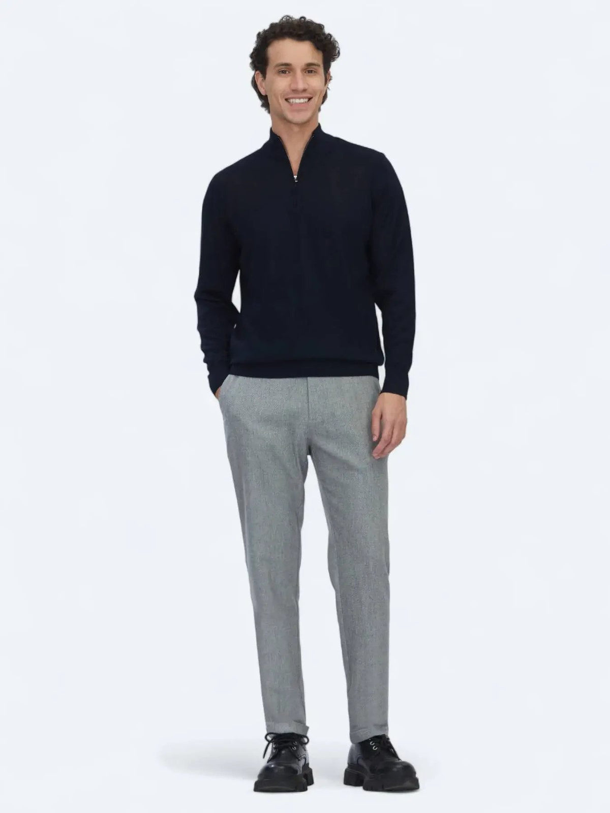 Navy Blau Strickpullover