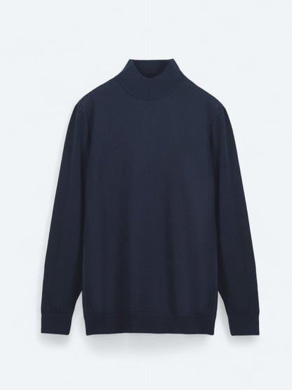 Marineblaues Strick-Sweatshirt