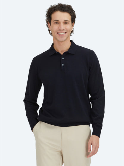 Marineblaues Strick-Sweatshirt